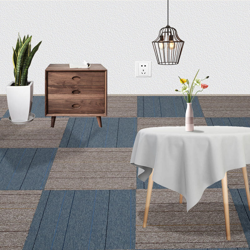 Carpet Tile Fade Resistant Non-Skid Solid Color Loose Lay Carpet Tiles Dining Room Blue-Grey-Yellow Clearhalo 'Carpet Tiles & Carpet Squares' 'carpet_tiles_carpet_squares' 'Flooring 'Home Improvement' 'home_improvement' 'home_improvement_carpet_tiles_carpet_squares' Walls and Ceiling' 7031690
