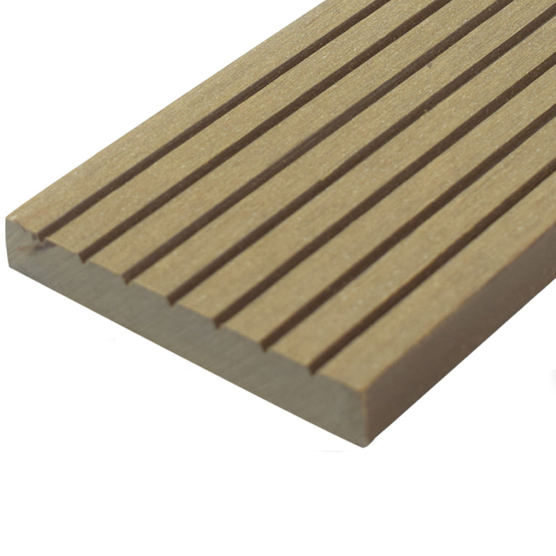 Outdoor Floor Patio Stripe Composite Wooden Water-resistant Deck Plank Teak Clearhalo 'Home Improvement' 'home_improvement' 'home_improvement_outdoor_deck_tiles_planks' 'Outdoor Deck Tiles & Planks' 'Outdoor Flooring & Tile' 'Outdoor Remodel' 'outdoor_deck_tiles_planks' 7031698