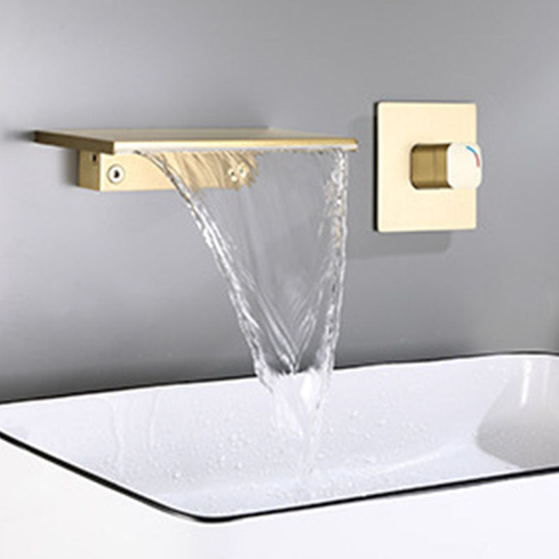 Modern Fixed Bathroom Faucet Wall Mounted Metal Tub Faucet Trim Clearhalo 'Bathroom Remodel & Bathroom Fixtures' 'Bathtub Faucets' 'bathtub_faucets' 'Home Improvement' 'home_improvement' 'home_improvement_bathtub_faucets' 7031730