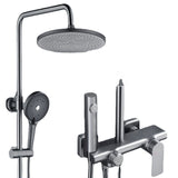 Temperature Control Shower System Valve Included Brass Wall Mounted Shower Combo Clearhalo 'Bathroom Remodel & Bathroom Fixtures' 'Home Improvement' 'home_improvement' 'home_improvement_shower_faucets' 'Shower Faucets & Systems' 'shower_faucets' 'Showers & Bathtubs Plumbing' 'Showers & Bathtubs' 7031874