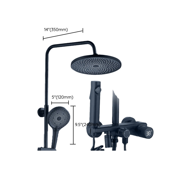 Temperature Control Shower System Valve Included Brass Wall Mounted Shower Combo Clearhalo 'Bathroom Remodel & Bathroom Fixtures' 'Home Improvement' 'home_improvement' 'home_improvement_shower_faucets' 'Shower Faucets & Systems' 'shower_faucets' 'Showers & Bathtubs Plumbing' 'Showers & Bathtubs' 7031882