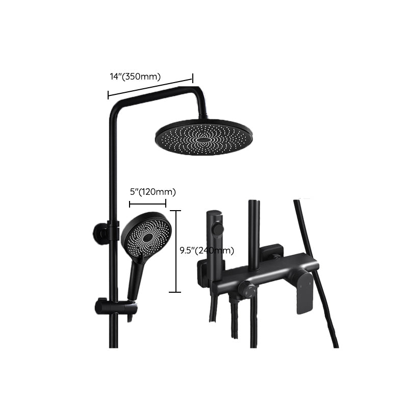 Temperature Control Shower System Valve Included Brass Wall Mounted Shower Combo Clearhalo 'Bathroom Remodel & Bathroom Fixtures' 'Home Improvement' 'home_improvement' 'home_improvement_shower_faucets' 'Shower Faucets & Systems' 'shower_faucets' 'Showers & Bathtubs Plumbing' 'Showers & Bathtubs' 7031883