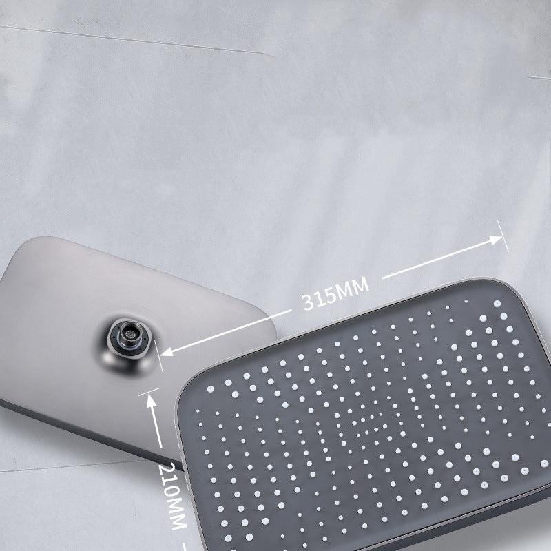 Adjustable Spray Pattern Shower System Valve Included Brass Wall Mounted Shower Combo Clearhalo 'Bathroom Remodel & Bathroom Fixtures' 'Home Improvement' 'home_improvement' 'home_improvement_shower_faucets' 'Shower Faucets & Systems' 'shower_faucets' 'Showers & Bathtubs Plumbing' 'Showers & Bathtubs' 7031892