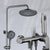 Adjustable Spray Pattern Shower System Valve Included Brass Wall Mounted Shower Combo Grey 12" Round Clearhalo 'Bathroom Remodel & Bathroom Fixtures' 'Home Improvement' 'home_improvement' 'home_improvement_shower_faucets' 'Shower Faucets & Systems' 'shower_faucets' 'Showers & Bathtubs Plumbing' 'Showers & Bathtubs' 7031902