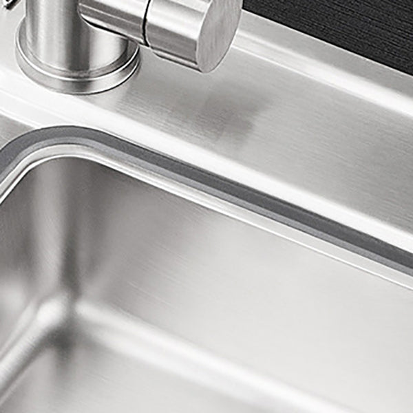 Modern Stainless Steel Sink Overflow Hole Kitchen Sink with Drain Strainer Kit Clearhalo 'Home Improvement' 'home_improvement' 'home_improvement_kitchen_sinks' 'Kitchen Remodel & Kitchen Fixtures' 'Kitchen Sinks & Faucet Components' 'Kitchen Sinks' 'kitchen_sinks' 7031946