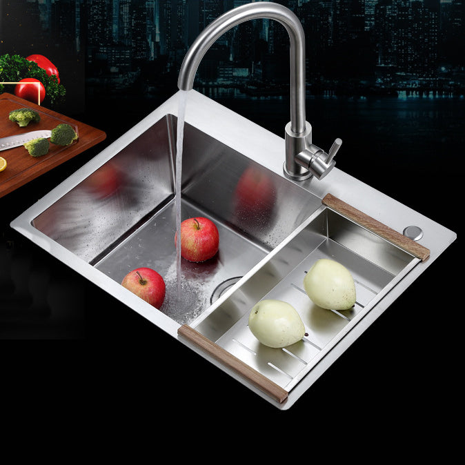 Single Bowl Kitchen Sink Stainless Steel Kitchen Sink(Not Included Faucet) Clearhalo 'Home Improvement' 'home_improvement' 'home_improvement_kitchen_sinks' 'Kitchen Remodel & Kitchen Fixtures' 'Kitchen Sinks & Faucet Components' 'Kitchen Sinks' 'kitchen_sinks' 7031970