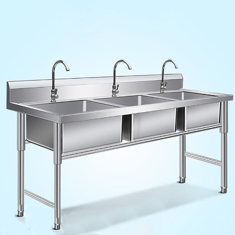 Stainless Steel Kitchen Sink Freestanding Kitchen Sink with Faucet Included Clearhalo 'Home Improvement' 'home_improvement' 'home_improvement_kitchen_sinks' 'Kitchen Remodel & Kitchen Fixtures' 'Kitchen Sinks & Faucet Components' 'Kitchen Sinks' 'kitchen_sinks' 7031983