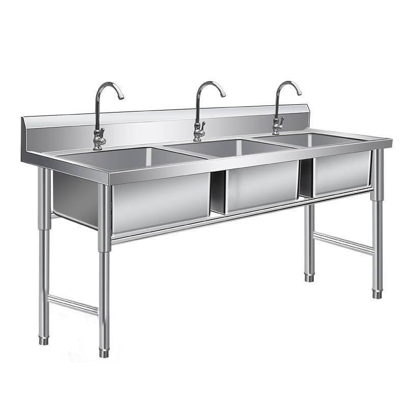 Stainless Steel Kitchen Sink Freestanding Kitchen Sink with Faucet Included Clearhalo 'Home Improvement' 'home_improvement' 'home_improvement_kitchen_sinks' 'Kitchen Remodel & Kitchen Fixtures' 'Kitchen Sinks & Faucet Components' 'Kitchen Sinks' 'kitchen_sinks' 7031988