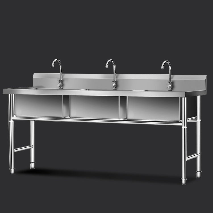 Stainless Steel Kitchen Sink Freestanding Kitchen Sink with Faucet Included Clearhalo 'Home Improvement' 'home_improvement' 'home_improvement_kitchen_sinks' 'Kitchen Remodel & Kitchen Fixtures' 'Kitchen Sinks & Faucet Components' 'Kitchen Sinks' 'kitchen_sinks' 7031989