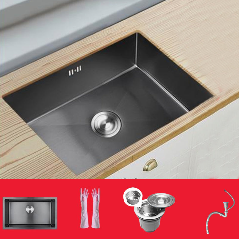 Classic Kitchen Sink Stainless Steel Black Workstation Sink with Faucet 30"L x 17"W x 9"H Sink Only None Clearhalo 'Home Improvement' 'home_improvement' 'home_improvement_kitchen_sinks' 'Kitchen Remodel & Kitchen Fixtures' 'Kitchen Sinks & Faucet Components' 'Kitchen Sinks' 'kitchen_sinks' 7032012