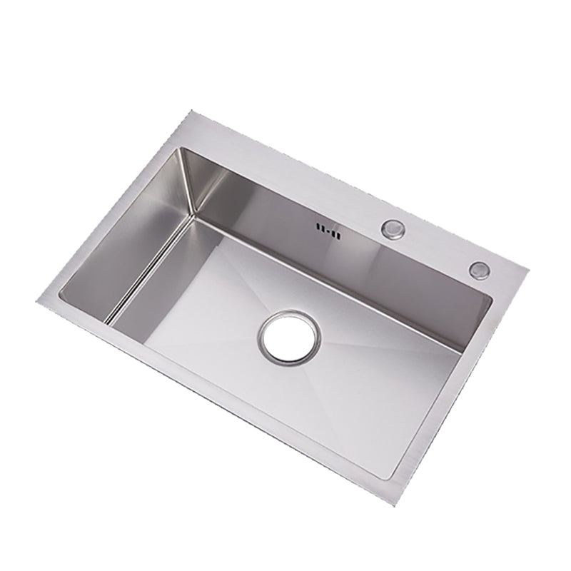 Classic Single Basin Sink Stainless Steel Kitchen Sink with Faucet and Soap Dispenser Clearhalo 'Home Improvement' 'home_improvement' 'home_improvement_kitchen_sinks' 'Kitchen Remodel & Kitchen Fixtures' 'Kitchen Sinks & Faucet Components' 'Kitchen Sinks' 'kitchen_sinks' 7032032