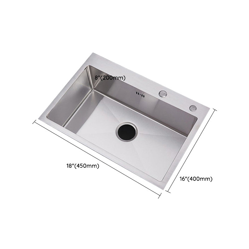 Classic Single Basin Sink Stainless Steel Kitchen Sink with Faucet and Soap Dispenser Clearhalo 'Home Improvement' 'home_improvement' 'home_improvement_kitchen_sinks' 'Kitchen Remodel & Kitchen Fixtures' 'Kitchen Sinks & Faucet Components' 'Kitchen Sinks' 'kitchen_sinks' 7032040