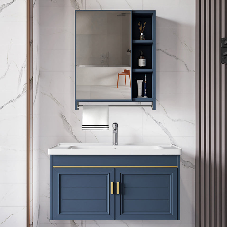 Bathroom Vanity Set Ceramic Sink Drawer Mirror Vanity with Faucet Clearhalo 'Bathroom Remodel & Bathroom Fixtures' 'Bathroom Vanities' 'bathroom_vanities' 'Home Improvement' 'home_improvement' 'home_improvement_bathroom_vanities' 7032066