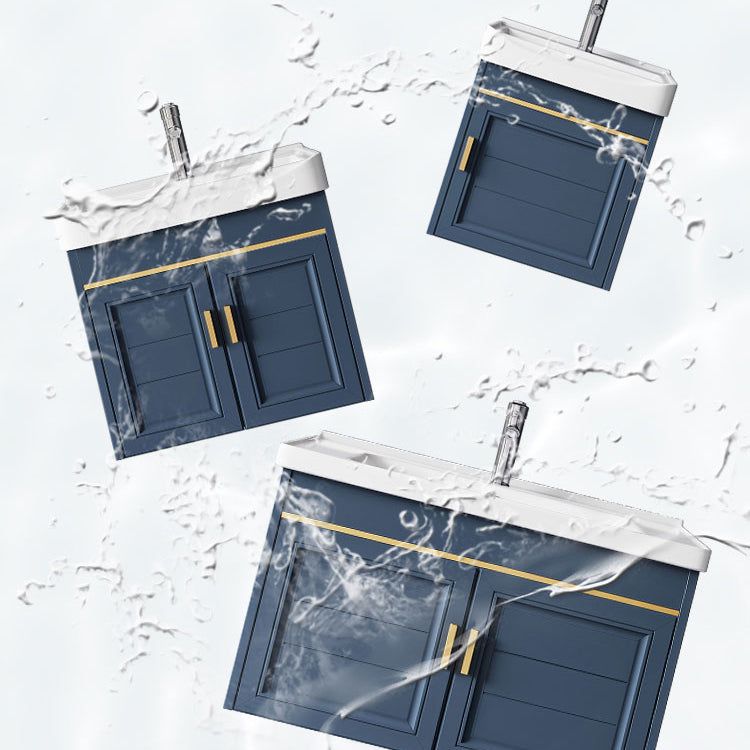 Bathroom Vanity Set Ceramic Sink Drawer Mirror Vanity with Faucet Clearhalo 'Bathroom Remodel & Bathroom Fixtures' 'Bathroom Vanities' 'bathroom_vanities' 'Home Improvement' 'home_improvement' 'home_improvement_bathroom_vanities' 7032070