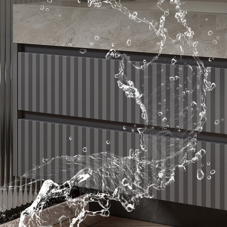 Mirror Bathroom Vanity Wall Mount Single Sink 2 Drawers Wood Frame Rectangle Vanity Clearhalo 'Bathroom Remodel & Bathroom Fixtures' 'Bathroom Vanities' 'bathroom_vanities' 'Home Improvement' 'home_improvement' 'home_improvement_bathroom_vanities' 7032176