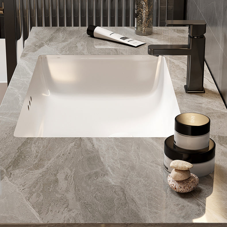 Mirror Bathroom Vanity Wall Mount Single Sink 2 Drawers Wood Frame Rectangle Vanity Clearhalo 'Bathroom Remodel & Bathroom Fixtures' 'Bathroom Vanities' 'bathroom_vanities' 'Home Improvement' 'home_improvement' 'home_improvement_bathroom_vanities' 7032177