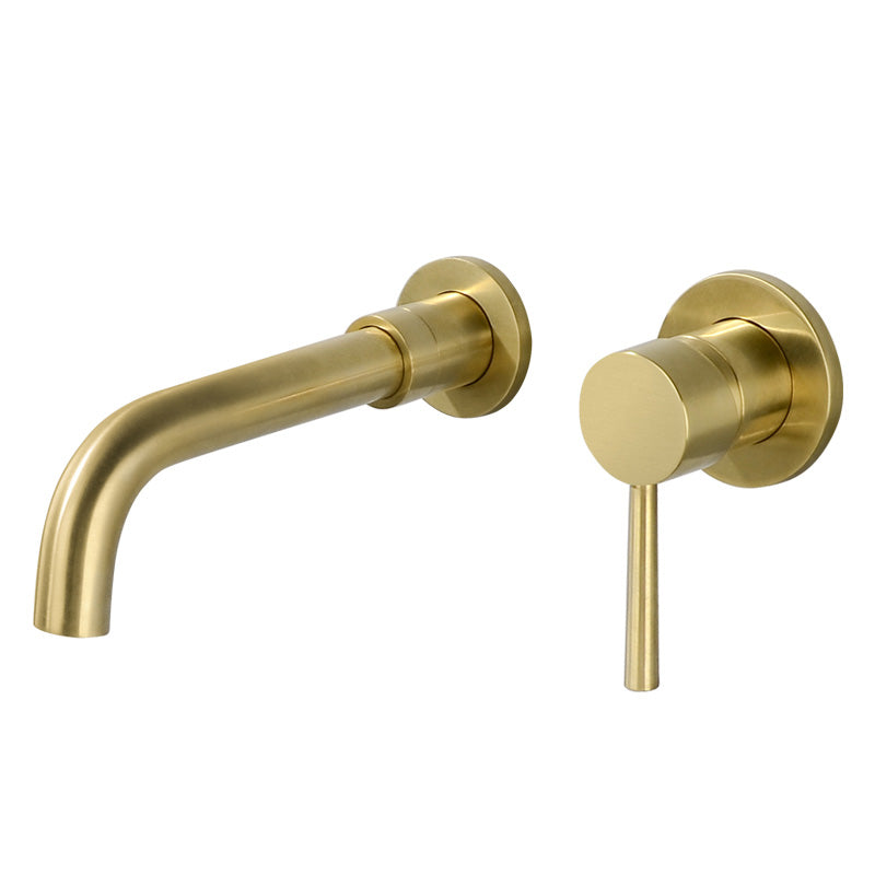 Modern Brass Roman Tub Faucet with 1 Lever Handles Tub Faucet Gold Fixed Clearhalo 'Bathroom Remodel & Bathroom Fixtures' 'Bathtub Faucets' 'bathtub_faucets' 'Home Improvement' 'home_improvement' 'home_improvement_bathtub_faucets' 7032276
