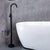 Floor Metal Freestanding Tub Filler Swivel Copper Freestanding Faucet Black Hand Shower Not Included Wall Clearhalo 'Bathroom Remodel & Bathroom Fixtures' 'Bathtub Faucets' 'bathtub_faucets' 'Home Improvement' 'home_improvement' 'home_improvement_bathtub_faucets' 7032284