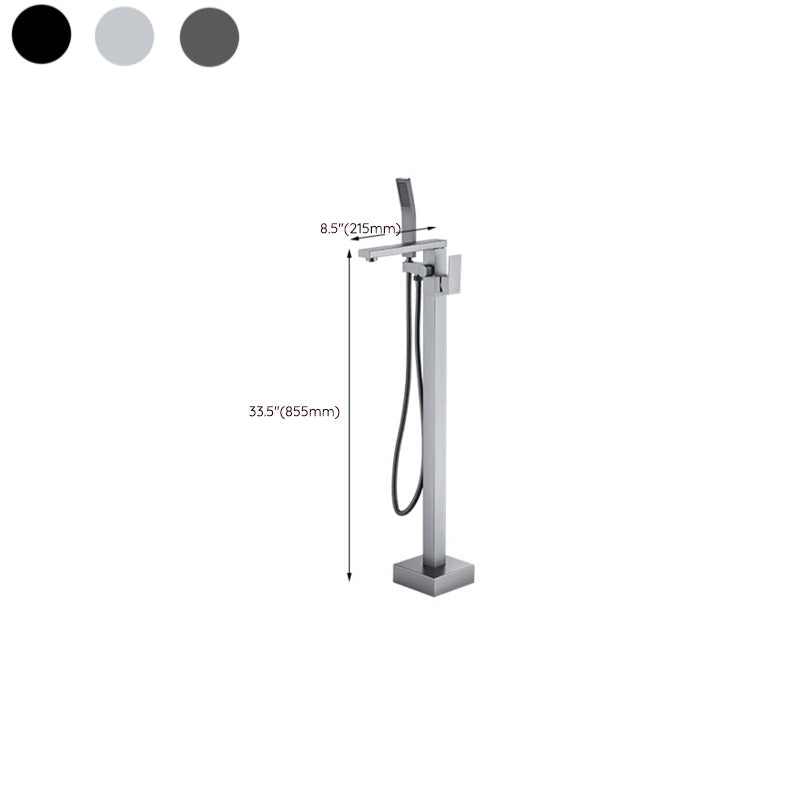 Floor Mounted Metal Freestanding Tub Filler Copper Freestanding Faucet with Hose Clearhalo 'Bathroom Remodel & Bathroom Fixtures' 'Bathtub Faucets' 'bathtub_faucets' 'Home Improvement' 'home_improvement' 'home_improvement_bathtub_faucets' 7032354