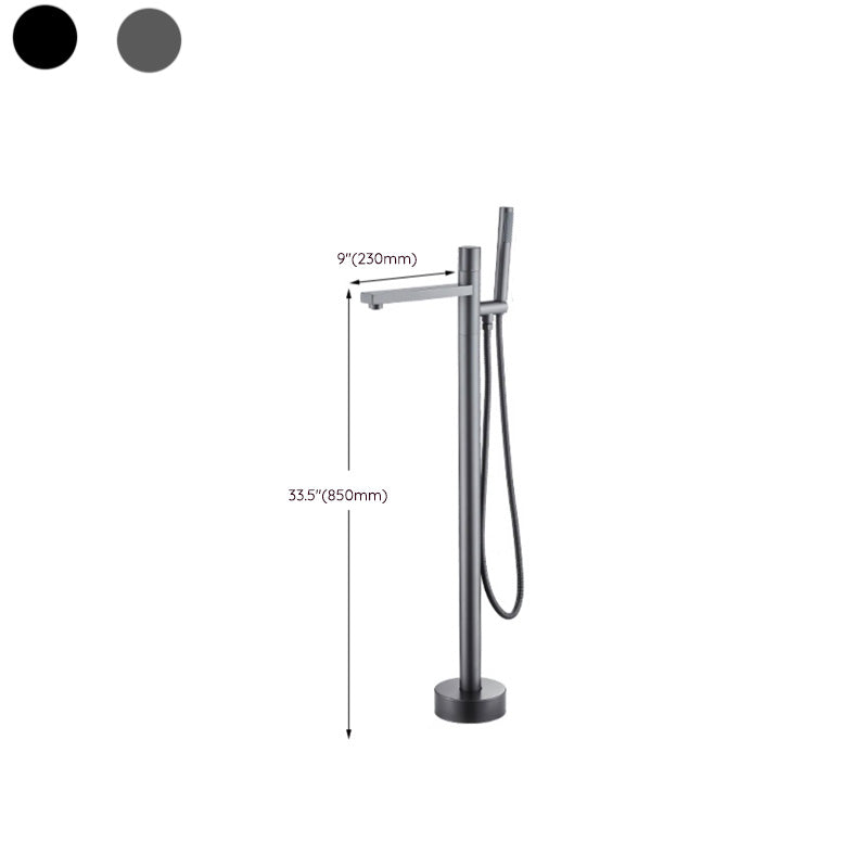 Floor Mounted Metal Freestanding Tub Filler Copper Freestanding Faucet with Hose Clearhalo 'Bathroom Remodel & Bathroom Fixtures' 'Bathtub Faucets' 'bathtub_faucets' 'Home Improvement' 'home_improvement' 'home_improvement_bathtub_faucets' 7032356