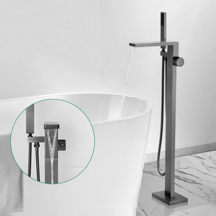 Modern Freestanding Faucet Metal Freestanding Tub Filler Trim Clearhalo 'Bathroom Remodel & Bathroom Fixtures' 'Bathtub Faucets' 'bathtub_faucets' 'Home Improvement' 'home_improvement' 'home_improvement_bathtub_faucets' 7032370