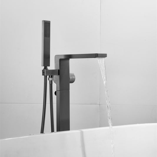 Modern Freestanding Faucet Metal Freestanding Tub Filler Trim Clearhalo 'Bathroom Remodel & Bathroom Fixtures' 'Bathtub Faucets' 'bathtub_faucets' 'Home Improvement' 'home_improvement' 'home_improvement_bathtub_faucets' 7032375