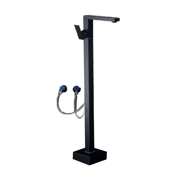 Floor Mounted All Bronze Freestanding Tub Filler Freestanding High Arc Tub Filler Trim Black Right Angle Clearhalo 'Bathroom Remodel & Bathroom Fixtures' 'Bathtub Faucets' 'bathtub_faucets' 'Home Improvement' 'home_improvement' 'home_improvement_bathtub_faucets' 7032391