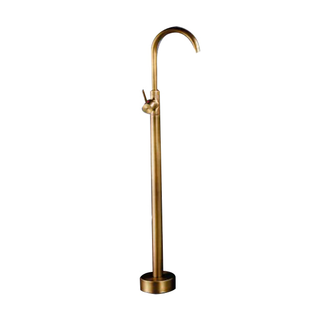 Floor Mounted All Bronze Freestanding Tub Filler Freestanding High Arc Tub Filler Trim Bronze Gooseneck Clearhalo 'Bathroom Remodel & Bathroom Fixtures' 'Bathtub Faucets' 'bathtub_faucets' 'Home Improvement' 'home_improvement' 'home_improvement_bathtub_faucets' 7032399