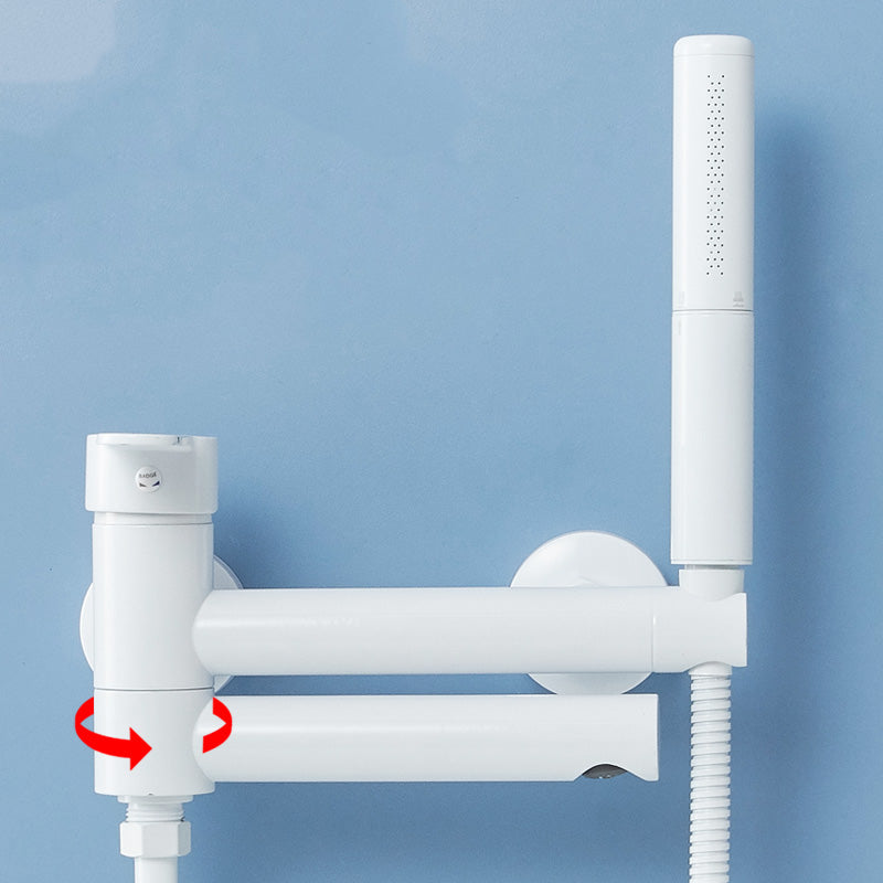 Metal Modern Bathroom Faucet White Single Handle Bath Filler Trim Clearhalo 'Bathroom Remodel & Bathroom Fixtures' 'Bathtub Faucets' 'bathtub_faucets' 'Home Improvement' 'home_improvement' 'home_improvement_bathtub_faucets' 7032411