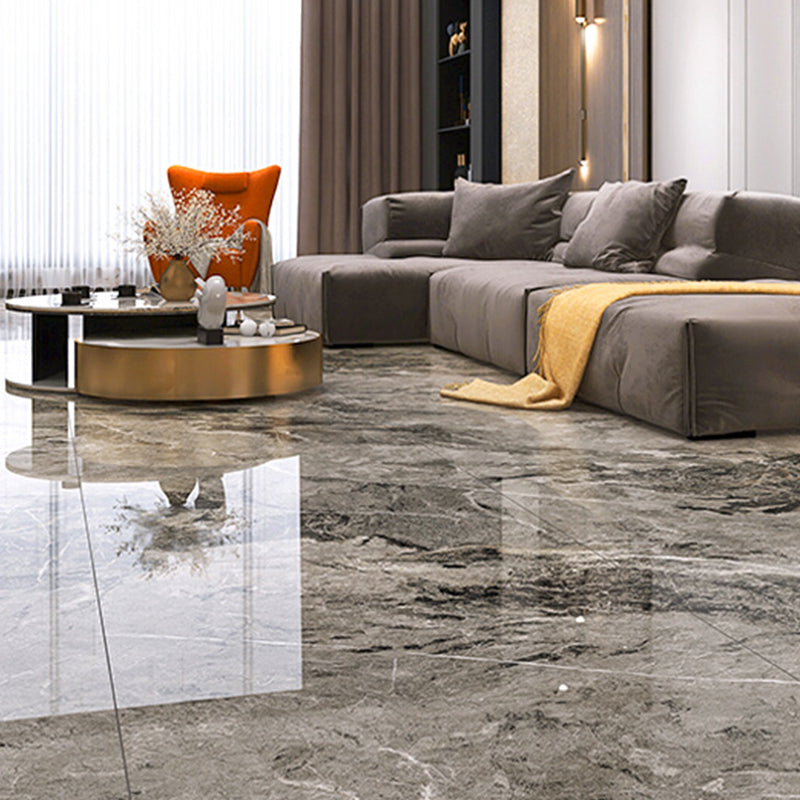 Rectangle Floor Tile Straight Edge Polished Design Floor Tile for Living Room Brown Grey 18 Pieces Clearhalo 'Floor Tiles & Wall Tiles' 'floor_tiles_wall_tiles' 'Flooring 'Home Improvement' 'home_improvement' 'home_improvement_floor_tiles_wall_tiles' Walls and Ceiling' 7032418
