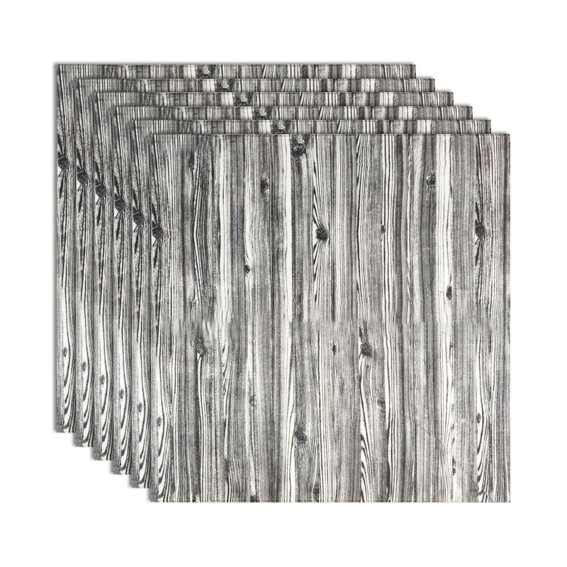 Modern Tin Backsplash Paneling Smooth Wall Ceiling Wood Board Set of 6 Black White Clearhalo 'Flooring 'Home Improvement' 'home_improvement' 'home_improvement_wall_paneling' 'Wall Paneling' 'wall_paneling' 'Walls & Ceilings' Walls and Ceiling' 7032668