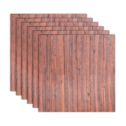 Modern Tin Backsplash Paneling Smooth Wall Ceiling Wood Board Set of 6 Black-Red Clearhalo 'Flooring 'Home Improvement' 'home_improvement' 'home_improvement_wall_paneling' 'Wall Paneling' 'wall_paneling' 'Walls & Ceilings' Walls and Ceiling' 7032671