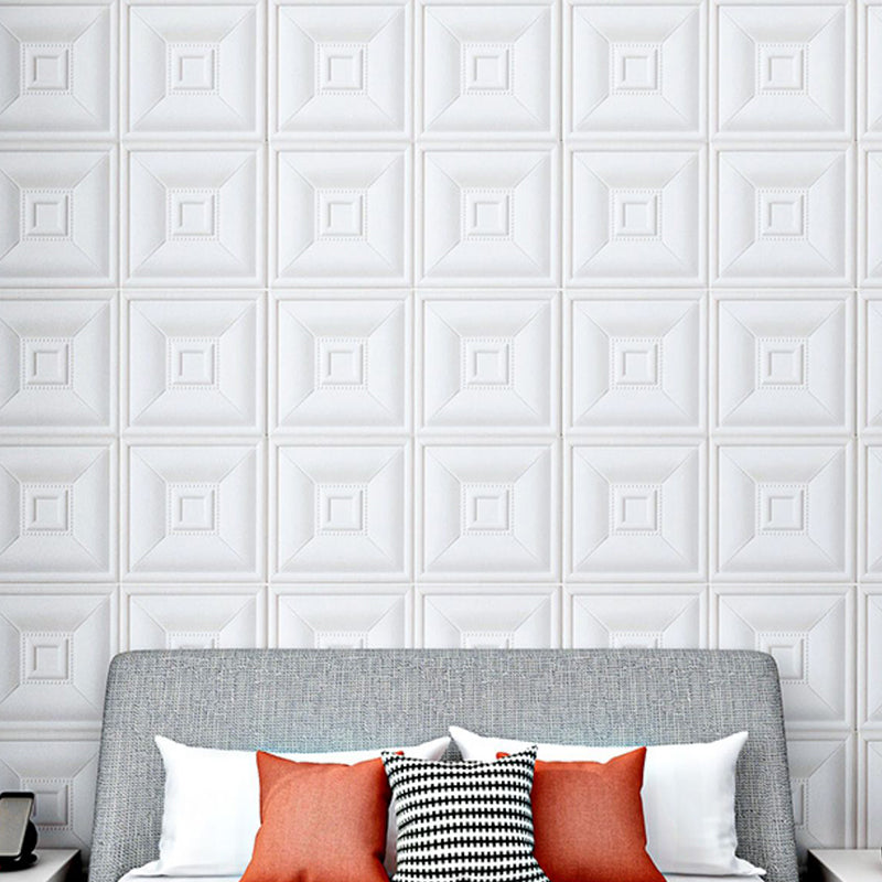 Gorgeous Style Wall Plank 3D Print Bathroom Living Room Wall Panels with Upholstered White Clearhalo 'Flooring 'Home Improvement' 'home_improvement' 'home_improvement_wall_paneling' 'Wall Paneling' 'wall_paneling' 'Walls & Ceilings' Walls and Ceiling' 7032816