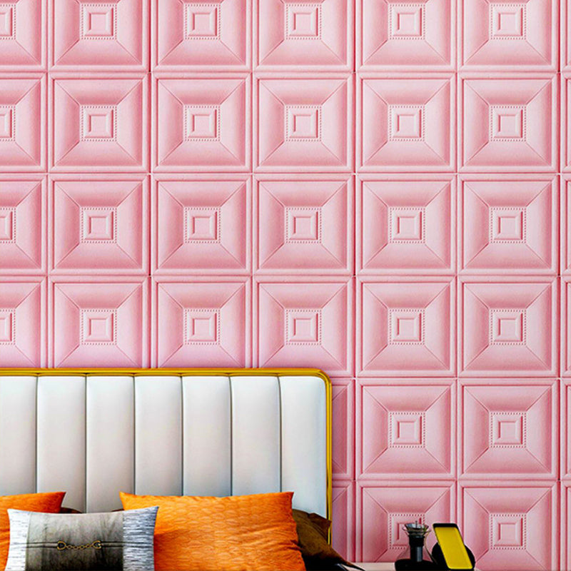 Gorgeous Style Wall Plank 3D Print Bathroom Living Room Wall Panels with Upholstered Pink Clearhalo 'Flooring 'Home Improvement' 'home_improvement' 'home_improvement_wall_paneling' 'Wall Paneling' 'wall_paneling' 'Walls & Ceilings' Walls and Ceiling' 7032819