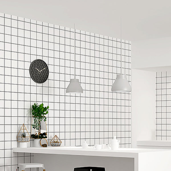 Plastic Square Peel & Stick Tile Grid Mosaic Tile for Backsplash Wall White 100-Piece Set Matte Clearhalo 'Flooring 'Home Improvement' 'home_improvement' 'home_improvement_peel_stick_blacksplash' 'Peel & Stick Backsplash Tile' 'peel_stick_blacksplash' 'Walls & Ceilings' Walls and Ceiling' 7032866