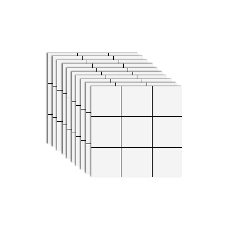 Plastic Square Peel & Stick Tile Grid Mosaic Tile for Backsplash Wall White Matte Clearhalo 'Flooring 'Home Improvement' 'home_improvement' 'home_improvement_peel_stick_blacksplash' 'Peel & Stick Backsplash Tile' 'peel_stick_blacksplash' 'Walls & Ceilings' Walls and Ceiling' 7032875