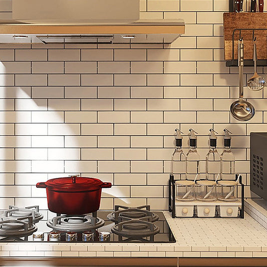 White Peel & Stick Tile Plastic Grid Wallpaper for Kitchen and Bathroom Backsplash Clearhalo 'Flooring 'Home Improvement' 'home_improvement' 'home_improvement_peel_stick_blacksplash' 'Peel & Stick Backsplash Tile' 'peel_stick_blacksplash' 'Walls & Ceilings' Walls and Ceiling' 7032896