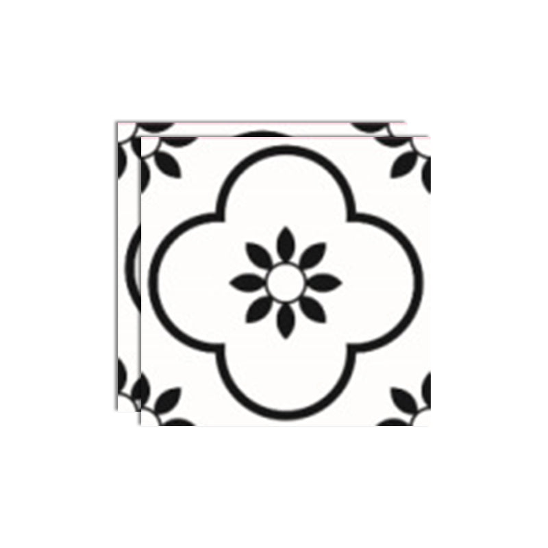 Print Plastic Peel & Stick Tile Field Tile for Kitchen and Bathroom Backsplash Black White Clearhalo 'Flooring 'Home Improvement' 'home_improvement' 'home_improvement_peel_stick_blacksplash' 'Peel & Stick Backsplash Tile' 'peel_stick_blacksplash' 'Walls & Ceilings' Walls and Ceiling' 7032919