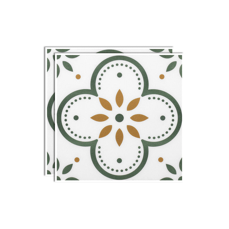 Print Plastic Peel & Stick Tile Field Tile for Kitchen and Bathroom Backsplash Dark Green Clearhalo 'Flooring 'Home Improvement' 'home_improvement' 'home_improvement_peel_stick_blacksplash' 'Peel & Stick Backsplash Tile' 'peel_stick_blacksplash' 'Walls & Ceilings' Walls and Ceiling' 7032920