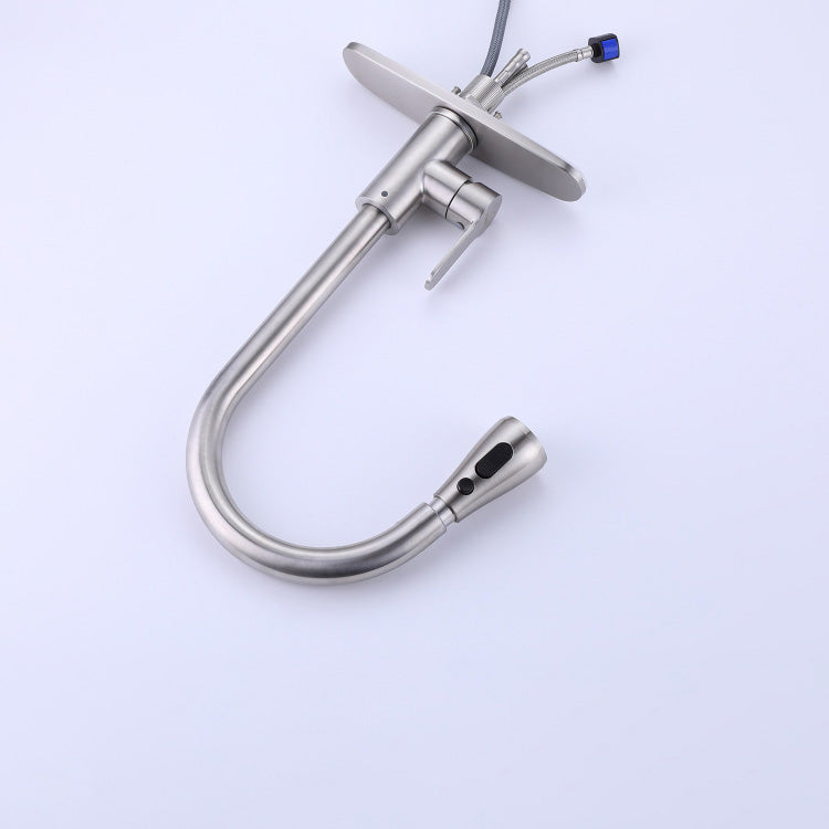 Kitchen Faucet Smoked Pull Rod Handle Cold and Hot Controlled Kitchen Faucet Clearhalo 'Home Improvement' 'home_improvement' 'home_improvement_kitchen_faucets' 'Kitchen Faucets' 'Kitchen Remodel & Kitchen Fixtures' 'Kitchen Sinks & Faucet Components' 'kitchen_faucets' 7032944