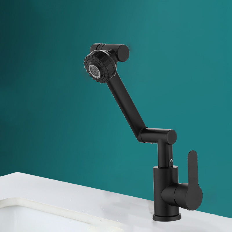 Kitchen Faucet Universal Head Rod Handle Kitchen Faucet Hot and Cold Controlled Faucet Black Hot Cold Water Dispensers Clearhalo 'Home Improvement' 'home_improvement' 'home_improvement_kitchen_faucets' 'Kitchen Faucets' 'Kitchen Remodel & Kitchen Fixtures' 'Kitchen Sinks & Faucet Components' 'kitchen_faucets' 7032949