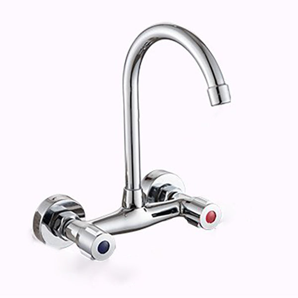 Wall Mounted Metal Tub Filler Double Knob Handles Kitchen Faucet Clearhalo 'Home Improvement' 'home_improvement' 'home_improvement_kitchen_faucets' 'Kitchen Faucets' 'Kitchen Remodel & Kitchen Fixtures' 'Kitchen Sinks & Faucet Components' 'kitchen_faucets' 7032960