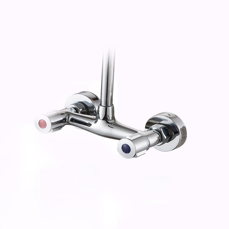 Wall Mounted Metal Tub Filler Double Knob Handles Kitchen Faucet Clearhalo 'Home Improvement' 'home_improvement' 'home_improvement_kitchen_faucets' 'Kitchen Faucets' 'Kitchen Remodel & Kitchen Fixtures' 'Kitchen Sinks & Faucet Components' 'kitchen_faucets' 7032962