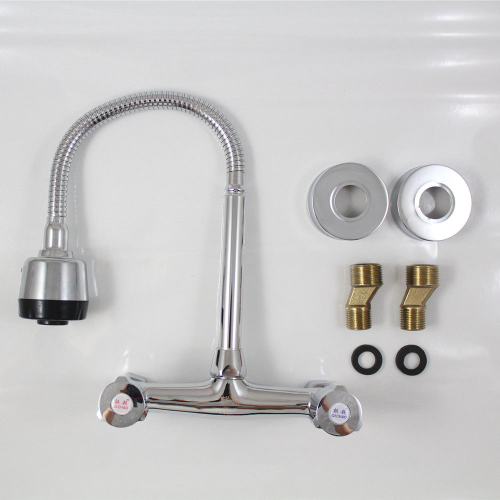 Wall Mounted Modern Metal Kitchen Faucet High Arch Water Filler Clearhalo 'Home Improvement' 'home_improvement' 'home_improvement_kitchen_faucets' 'Kitchen Faucets' 'Kitchen Remodel & Kitchen Fixtures' 'Kitchen Sinks & Faucet Components' 'kitchen_faucets' 7032971