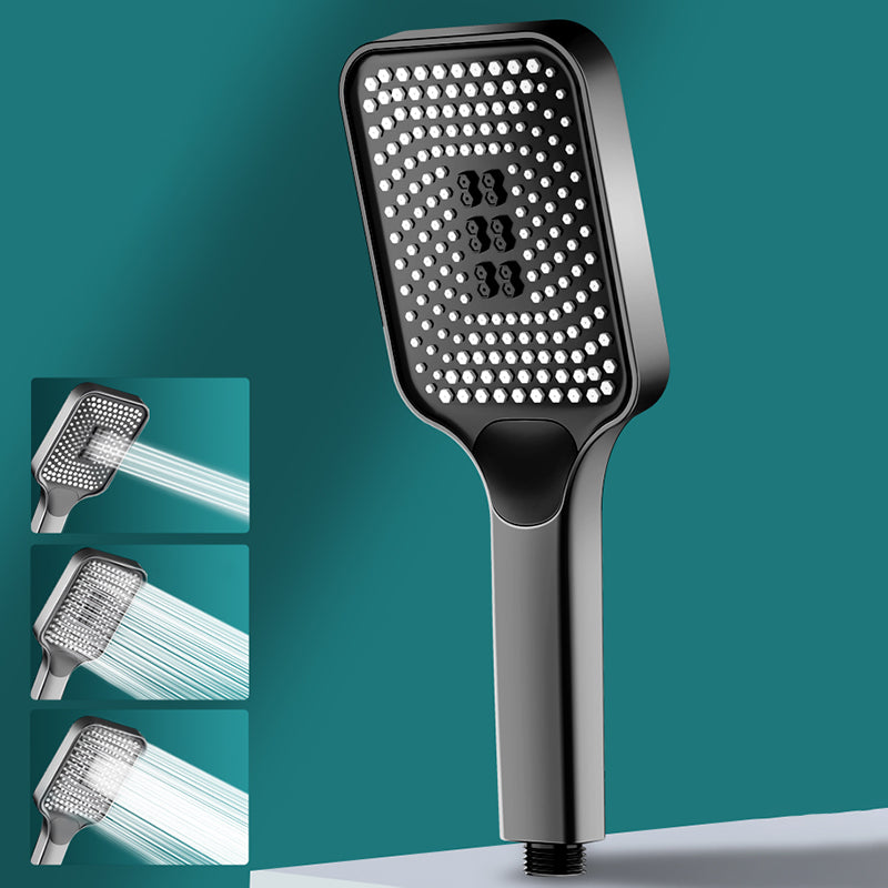 Contemporary Square Handheld Shower Head 3 Setting Spray Head Black Hand Shower Clearhalo 'Bathroom Remodel & Bathroom Fixtures' 'Home Improvement' 'home_improvement' 'home_improvement_shower_heads' 'Shower Heads' 'shower_heads' 'Showers & Bathtubs Plumbing' 'Showers & Bathtubs' 7032988