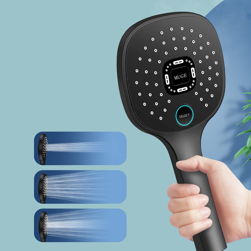 Contemporary Handheld Supercharged Shower Head Square Metal Spray Head Black Hand Shower Hose not included Clearhalo 'Bathroom Remodel & Bathroom Fixtures' 'Home Improvement' 'home_improvement' 'home_improvement_shower_heads' 'Shower Heads' 'shower_heads' 'Showers & Bathtubs Plumbing' 'Showers & Bathtubs' 7033014