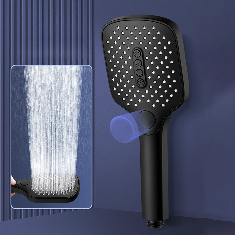 Contemporary Fixed Shower Head Square Supercharged Shower Head Combo Black Hand Shower Hose not included Clearhalo 'Bathroom Remodel & Bathroom Fixtures' 'Home Improvement' 'home_improvement' 'home_improvement_shower_heads' 'Shower Heads' 'shower_heads' 'Showers & Bathtubs Plumbing' 'Showers & Bathtubs' 7033022