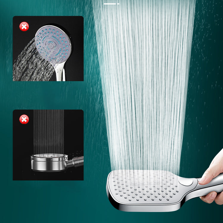 Contemporary Fixed Shower Head Square Supercharged Shower Head Combo Clearhalo 'Bathroom Remodel & Bathroom Fixtures' 'Home Improvement' 'home_improvement' 'home_improvement_shower_heads' 'Shower Heads' 'shower_heads' 'Showers & Bathtubs Plumbing' 'Showers & Bathtubs' 7033023