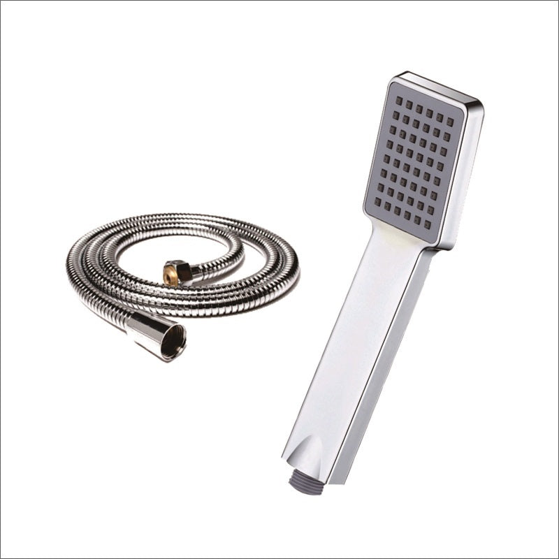 Modern Handheld Supercharged Shower Head Square Turbo Spray Head Shower Head with Hose Clearhalo 'Bathroom Remodel & Bathroom Fixtures' 'Home Improvement' 'home_improvement' 'home_improvement_shower_heads' 'Shower Heads' 'shower_heads' 'Showers & Bathtubs Plumbing' 'Showers & Bathtubs' 7033034