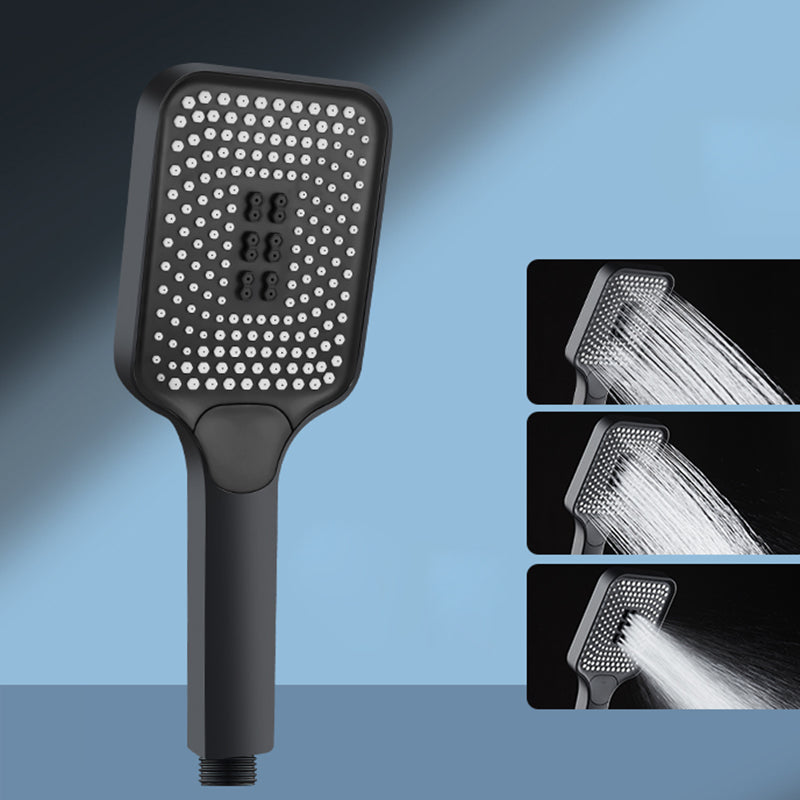Modern Handheld Shower Head Square Three-speed Fall Resistance Spray Head Black Hand Shower Hose not included Clearhalo 'Bathroom Remodel & Bathroom Fixtures' 'Home Improvement' 'home_improvement' 'home_improvement_shower_heads' 'Shower Heads' 'shower_heads' 'Showers & Bathtubs Plumbing' 'Showers & Bathtubs' 7033043